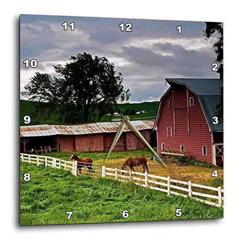 3Drose Dpp_95827_1 Barn, Farm Country, Palouse, Colfax, Washington-Us48 Jre0005-Joe Restuccia Iii-Wall Clock, 10 By 10-Inch