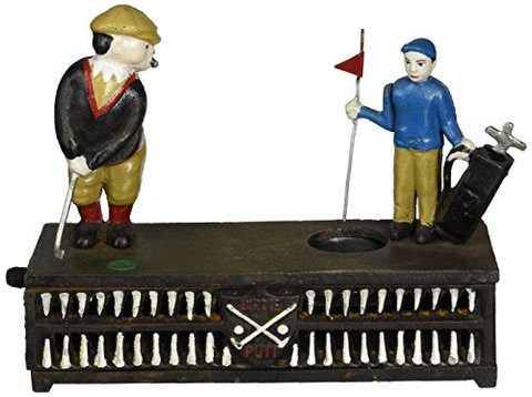 Design Toscano Sp1312 The Golfer Iron Mechanical Bank,Faux Aged Paint