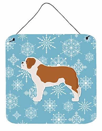 Caroline&#39;s Treasures Bb3576Ds66 Winter Snowflake Saint Bernard Wall Or Door Hanging Prints, 6X6, Multicolor