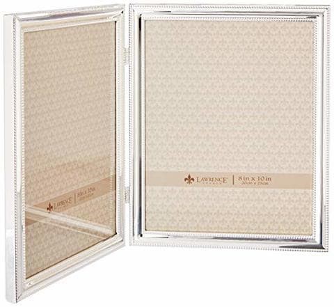 Lawrence Frames 510780D Silver Plated Double Bead Hinged Double Picture Frame, 8 By 10-Inch