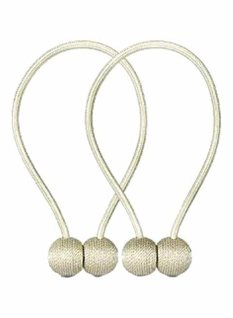 Generic Pair Of Magnetic Curtain Tiebacks Beige 47.8X3.6Centimeter