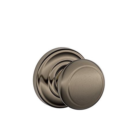 SCHLAGE Andover Knob With Andover Trim Non-Turning Lock, Antique Pewter (F170 And 620 And)