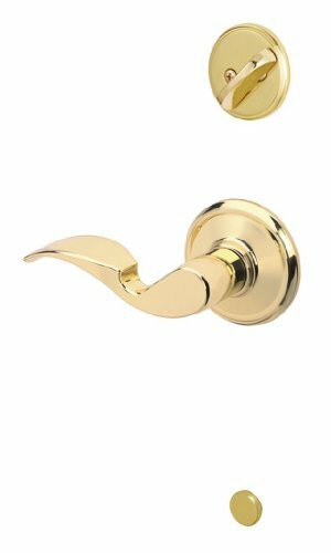 Schlage F59 Ava 605 Rh Avanti Interior Right-Handed Lever With Deadbolt, Bright Brass (Interior Half Only)