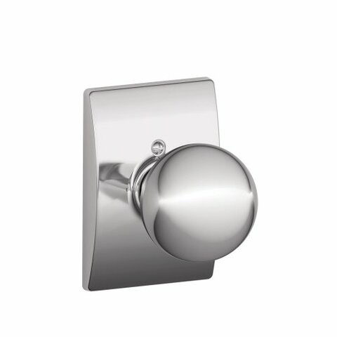 SCHLAGE Orbit Knob With Century Trim Non-Turning Lock, Bright Chrome (F170 Orb 625 Cen)