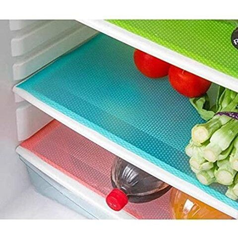 Kuber Industries 3 Piece Plain Design PVC Fridge Mat Set - 19&quot;x13&quot;, Multicolour