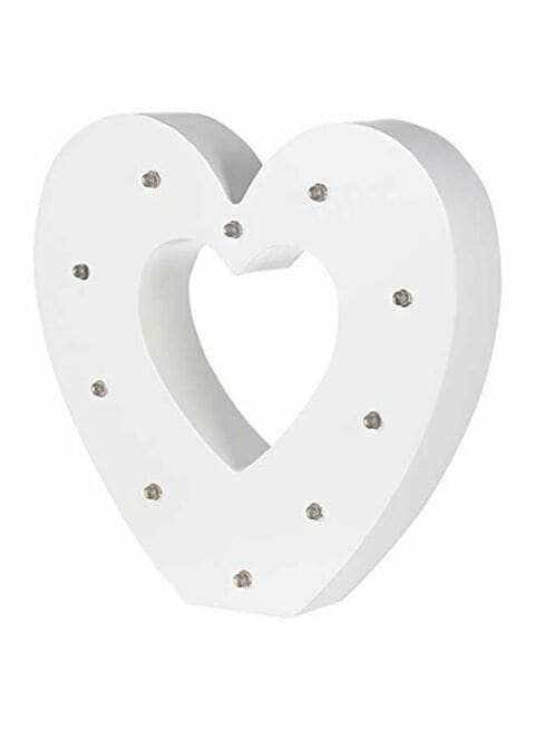 East Lady Heart Shaped Decorative LED Light White 16 x 16cm