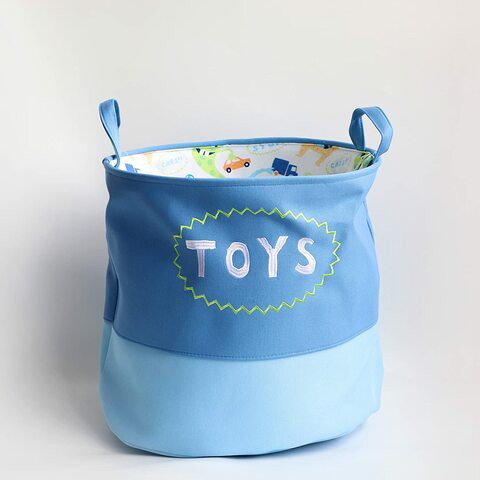 Generic Home Decor, Fabric Kids Basket, Blue Toys (Small)