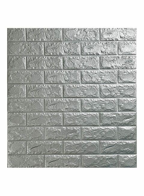 Generic 3D Brick Waterproof Wall Stickers Grey 70x38centimeter