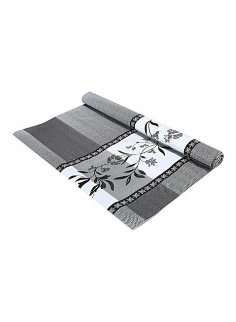 Generic Floral Printed Shelf Cover Grey/White/Black 47X500cm