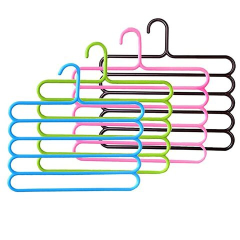 Kuber Industries 4 Piece Plastic Multi-Purpose Hangers for Wardrobe (CTKTC01658)