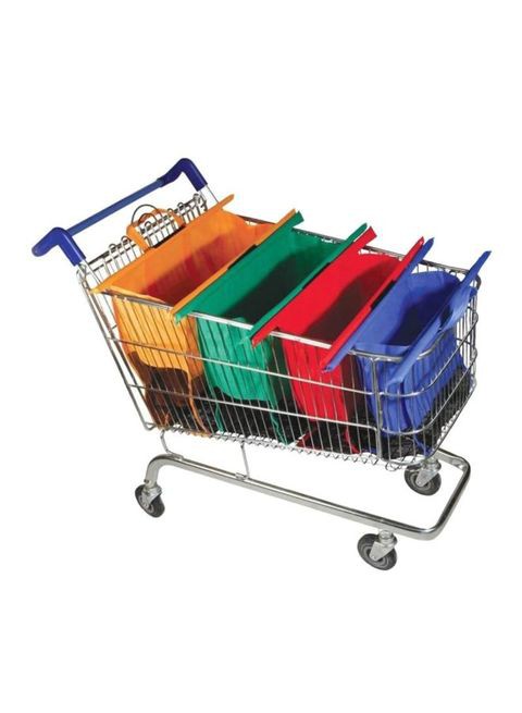 Generic 4-Piece Bag Storage Trolley Green/Red/Purple/Yellow 17X10X12.5cm