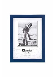 Malden International Designs Navy Blue Concept Wood Picture Frame, 5X7, Blue