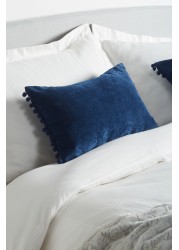 Soft Velour Pom Edge Cushion