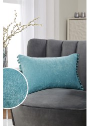 Soft Velour Pom Edge Cushion