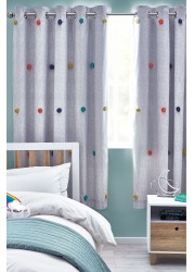 Pom Pom Eyelet Blackout Curtains