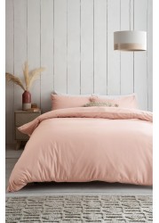 Cotton Rich Duvet Cover and Pillowcase Set Plain Percale