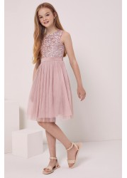 Maya Girl Sleeveless Sequin Tulle Dress