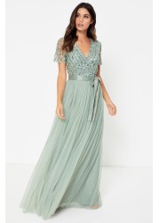 Maya Chevron Sequin Maxi Dress