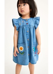 Frill Sleeve Cotton Dress (3mths-8yrs)