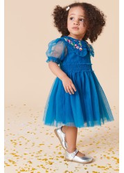 Embellished Mesh Collar Dress (3mths-8yrs)