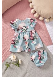 Lipsy Baby Puff Sleeve Dress With Matching Knicker