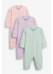 Baby 3 Pack Footless Sleepsuits (0mths-3yrs)