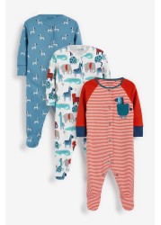 Baby 3 Pack Sleepsuits (0mths-2yrs)