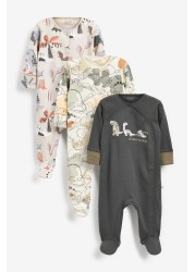 Baby 3 Pack Sleepsuits (0mths-2yrs)