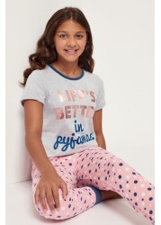 Harry Bear Short Sleeve Printed Slogan Pyjama