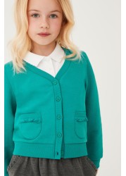 Frill Pocket Jersey School Cardigan (3-16yrs)