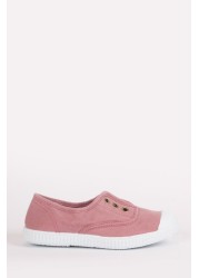 Trotters London Plum Canvas Shoes