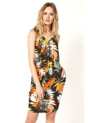 Roman Leaf Print Slouch Dress