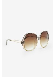 Oversized Round Frame Sunglasses