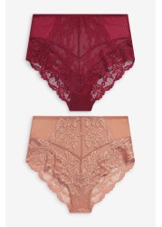 Lace Knickers 2 Pack High Rise