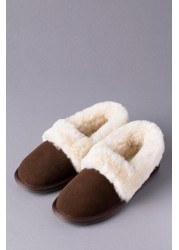 Lakeland Leather Ladies Sheepskin Cuff Slippers