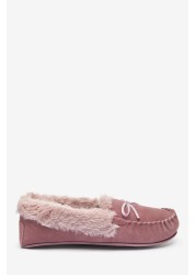 Suede Moccasin Slippers