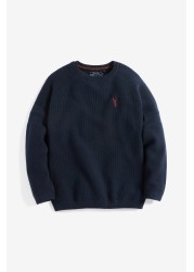 Textured Crew Jumper (3-16yrs) With Stag