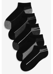 5 Pack Cushioned Footbed Sports Trainer Socks