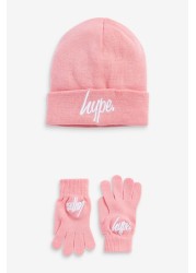 Hype. Script Beanie Hat And Gloves Set