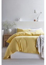 Cotton Rich Duvet Cover and Pillowcase Set Plain Percale