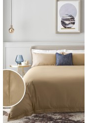 Collection Luxe 300 Thread Count 100% Cotton Sateen Duvet Cover And Pillowcase Set Satin Stitch