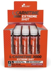 Olimp Labs L-Carnitine 3000 Extreme Shots ، بنكهة الكرز ، عبوة من 20 أمبولة