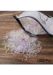 1000pcs Disposable Rubber Band Hairband For Kids Ponytail Hair Ties Colorful Elastic Hair Bands Baby Hair Accessories