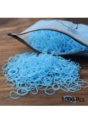 1000pcs Disposable Rubber Band Hairband For Kids Ponytail Hair Ties Colorful Elastic Hair Bands Baby Hair Accessories