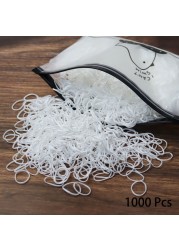 1000pcs Disposable Rubber Band Hairband For Kids Ponytail Hair Ties Colorful Elastic Hair Bands Baby Hair Accessories