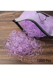 1000pcs Disposable Rubber Band Hairband For Kids Ponytail Hair Ties Colorful Elastic Hair Bands Baby Hair Accessories