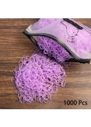 1000pcs Disposable Rubber Band Hairband For Kids Ponytail Hair Ties Colorful Elastic Hair Bands Baby Hair Accessories