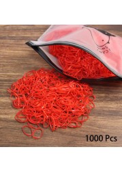 1000pcs Disposable Rubber Band Hairband For Kids Ponytail Hair Ties Colorful Elastic Hair Bands Baby Hair Accessories