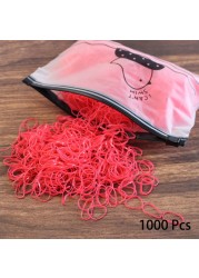 1000pcs Disposable Rubber Band Hairband For Kids Ponytail Hair Ties Colorful Elastic Hair Bands Baby Hair Accessories