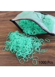 1000pcs Disposable Rubber Band Hairband For Kids Ponytail Hair Ties Colorful Elastic Hair Bands Baby Hair Accessories